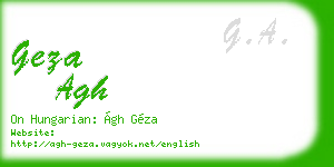 geza agh business card